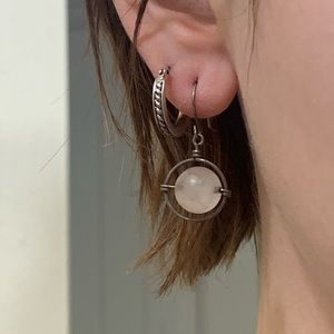 Rose quart sphere earrings